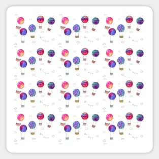 Whimsical Balloon Pattern with a white background Sticker